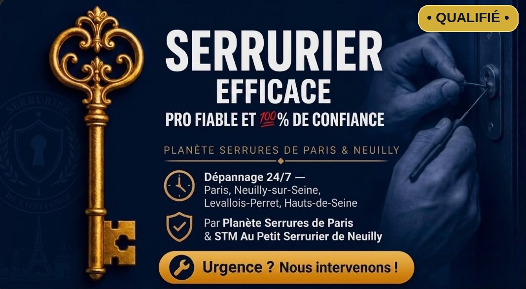 Serrurier efficace, pro, fiable et 100% de confiance — Planète Serrures de Paris & STM Au Petit Serrurier de Neuilly